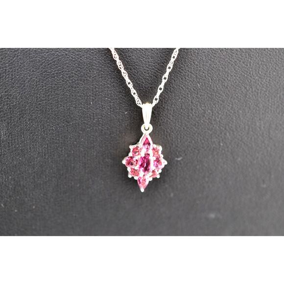 Vintage 925 Sterling Silver Amethyst Pendant Necklace - Picture 2 of 3